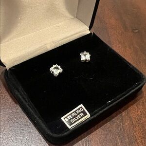 Sterling Silver & White Topaz Earrings